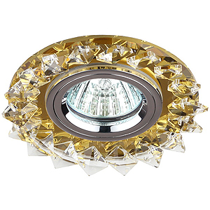 DK44 YL/WH/CH Светильник ЭРА декор "острые кристаллы" MR16,12V/220V, 50W, желтый/прозрачный/хром