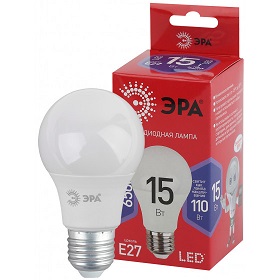 Лампа светодиодная ЭРА 15Вт Е27 RED LINE LED A60-15W-865-E27 (груша, 6500К) (10/100)