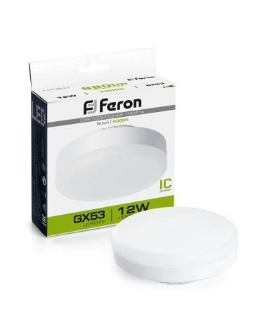 Лампа cветодиодная, (12W) 230V GX53 4000K, LB-453 (10/100) Feron