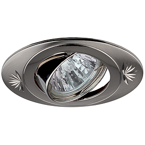 KL4A SN/N Светильник ЭРА литой овал пов. с гравировкой MR16,12V/220V, 50W сатин никель/никель