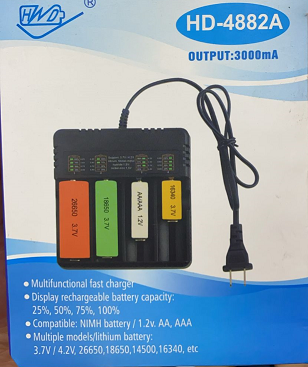 Зарядное устройство для аккум. HD-4882A от 220B, с LCD дисплеем (26650/18650) на 4-слота