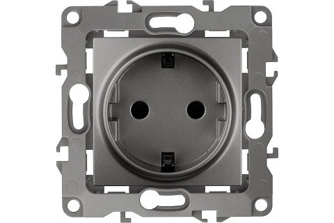 12-2101-12  ЭРА Розетка 2P+E Schuko, 16A-250В, IP20, Эра12, графит