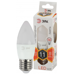 Лампа светод. ЭРА "Свеча" LED smd B35-11w-827-E27 (11Вт 220В)