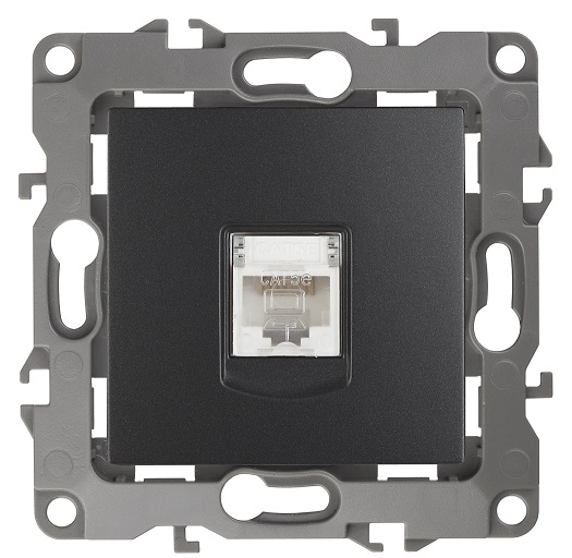 12-3107-05  ЭРА Розетка информационная RJ45, Эра12, антрацит