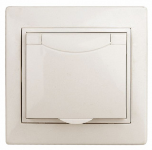 1-203-02 Intro Розетка 2P+E Schuko с крышкой, 16АХ-250В, СУ, Plano, сл.кость