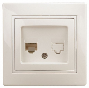 1-303-02 Intro Розетка информационная RJ45, СУ, Plano, сл.кость (10/200)